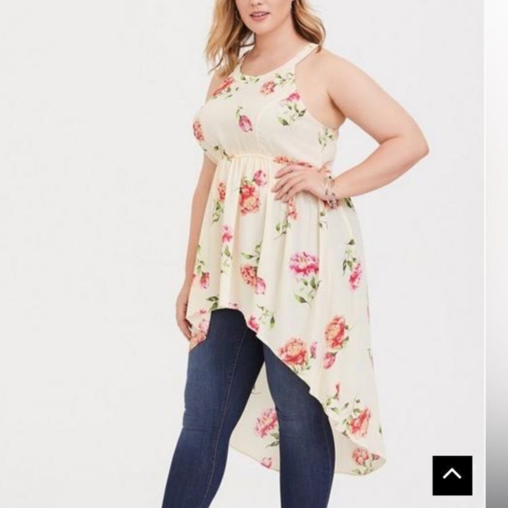 Torrid Floral High Low Tunic Top
